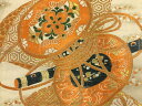 鼓・地紙・横笛模様織出し名古屋帯【アンティーク】【中古】【着】 宗sou