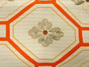 銀駒刺繍蜀江花菱模様名古屋帯【アンティーク】【中古】【着】 宗sou