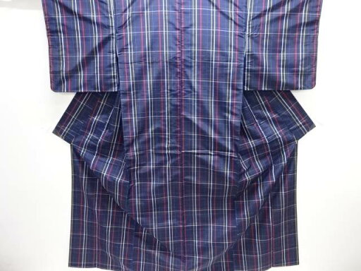 未使用品 格子織り出し米沢紬着物アンサンブル【着】 宗sou 未使用品 格子織り出し米沢紬着物アンサンブル【着】 宗sou