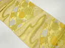扇に菊・紅葉・ヱ霞模様織出し袋帯【中古】【着】 宗sou