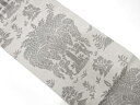 向かい動物に花更紗模様織り出し 袋帯【中古】【着】 宗sou