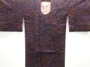 縮緬地草花模様ロング道行コート(ショール付き)【中古】【着】 宗sou