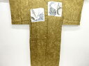 絞り色紙に木立・流水模様単衣男物長襦袢【中古】【着】 宗sou
