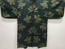 草花模様織出し銘仙長羽織【大正ロマン】【中古】【着】 宗sou(4)