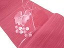 いづくら製 葡萄蔓草模様織出し夏用名古屋帯【中古】【着】 宗sou
