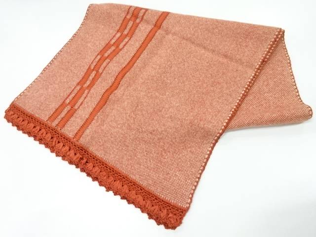 リボン織縞模様ショール【リサイクル】【中古】【着】 宗sou