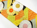 荒波に菊模様織り出し袋帯(着用可)【アンティーク】【中古】【着】 宗sou