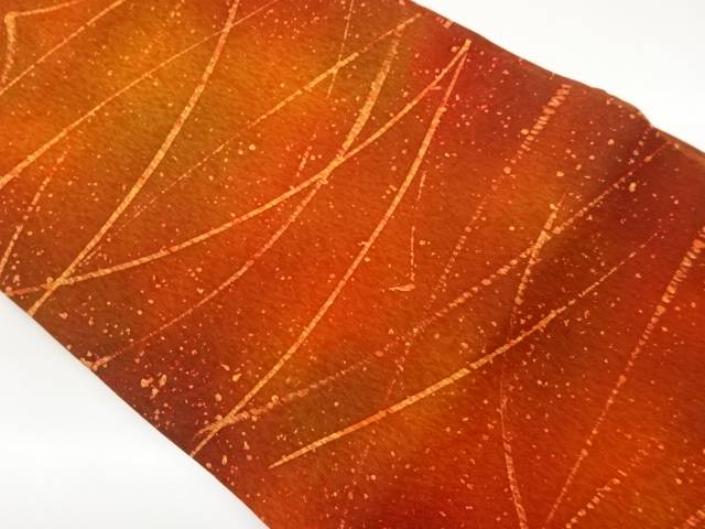 亀甲に抽象芝模様開き名古屋帯（額縁仕立て）【中古】【着】 宗sou