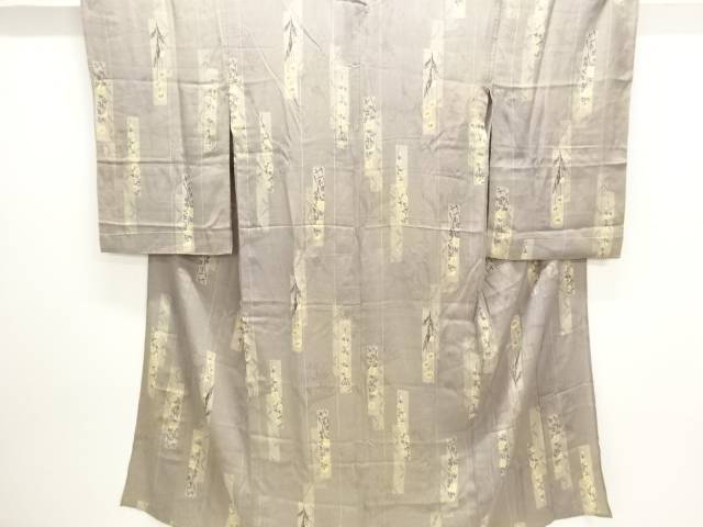 紋錦紗短冊に草花模様単衣長襦袢【アンティーク】【中古】【着】 宗sou