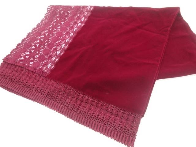 ビロードレース花模様ショール【リサイクル】【中古】【着】 宗sou(4)
