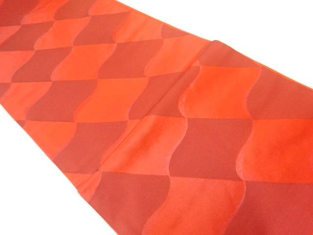 瓦模様織出し袋帯（材料）【アンティーク】【中古】【着】 宗sou