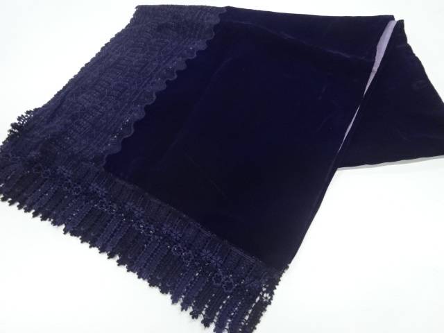 ビロードレース抽象模様ショール【中古】【着】 宗sou