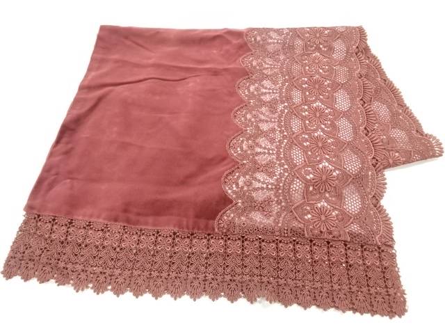 ビロードレース花模様ショール【中古】【着】 宗sou