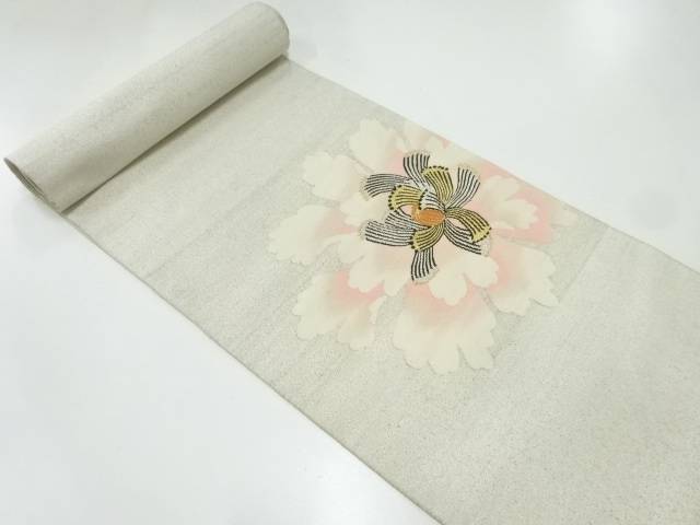 綴れ花模様織出し名古屋帯地反物【アンティーク】【中古】【着】 宗sou