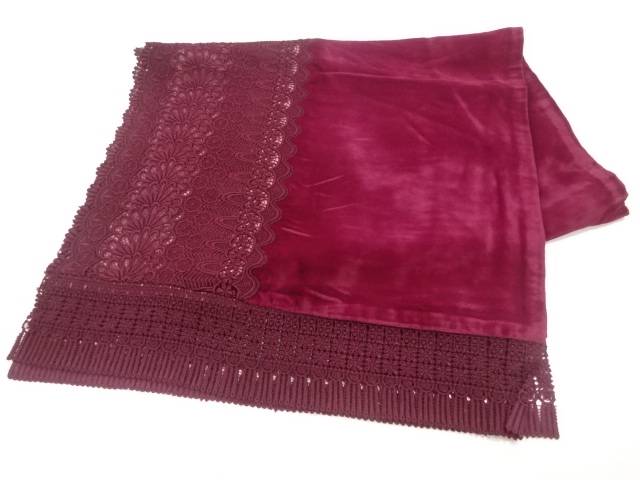 ビロードレース花模様ショール【中古】【着】 宗sou