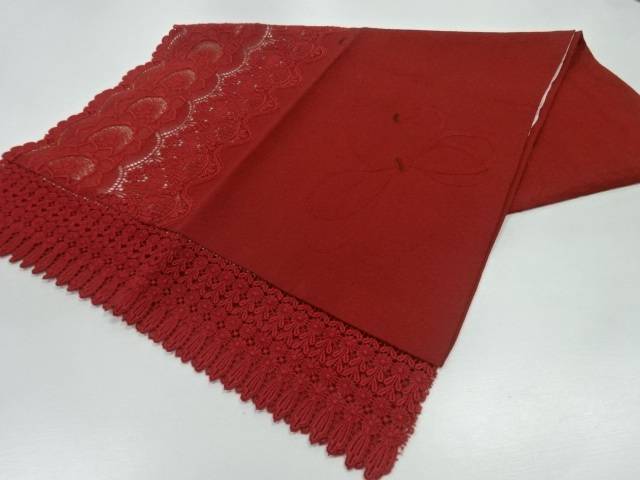 レース組紐に花模様ショール【中古】【着】 宗sou