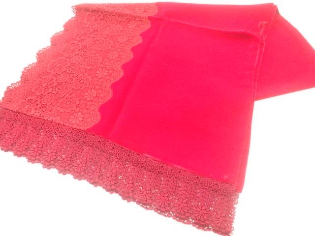 ビロードレース花模様ショール【中古】【着】 宗sou