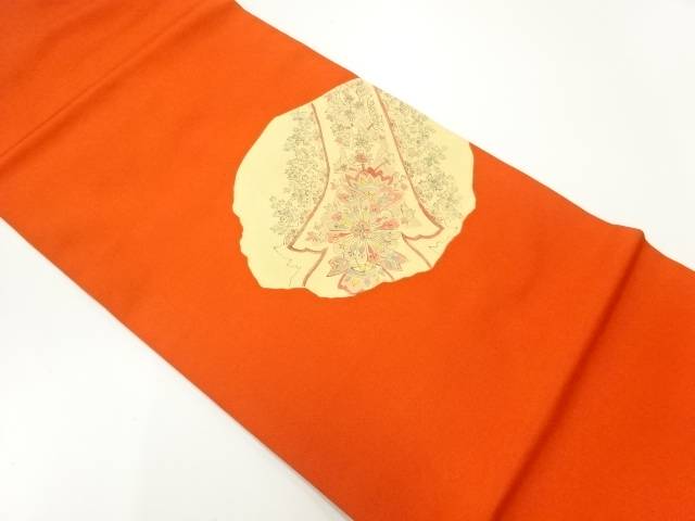 陶片に花模様名古屋帯【中古】【着】 宗sou