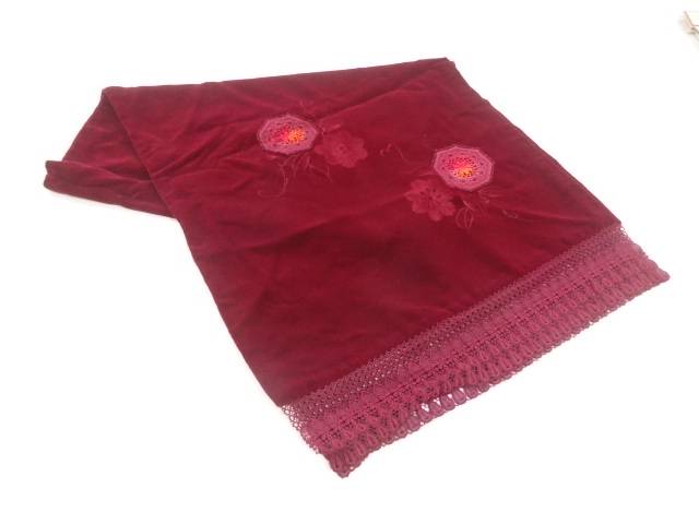 ビロードレース花模様ショール【中古】【着】 宗sou