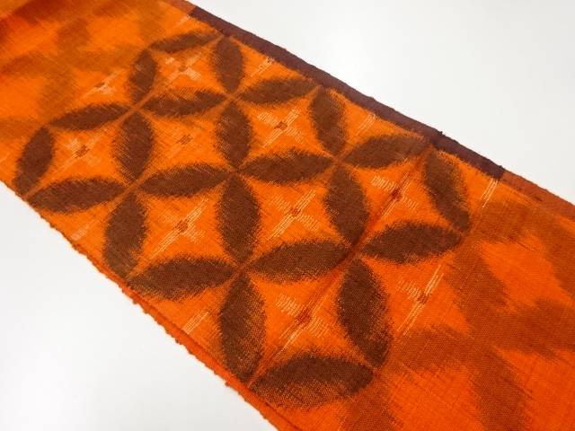 手織り紬七宝模様織出し名古屋帯【リサイクル】【中古】【着】 宗sou(4)