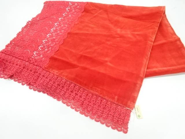ビロードレース草花模様ショール【リサイクル】【中古】【着】 宗sou