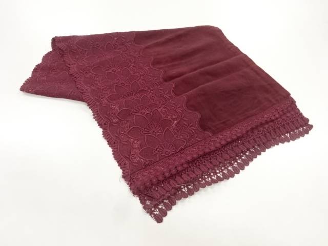 ビロードレース花模様ショール【中古】【着】 宗sou