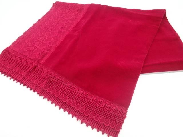 ビロードレース草花模様ショール【リサイクル】【中古】【着】 宗sou