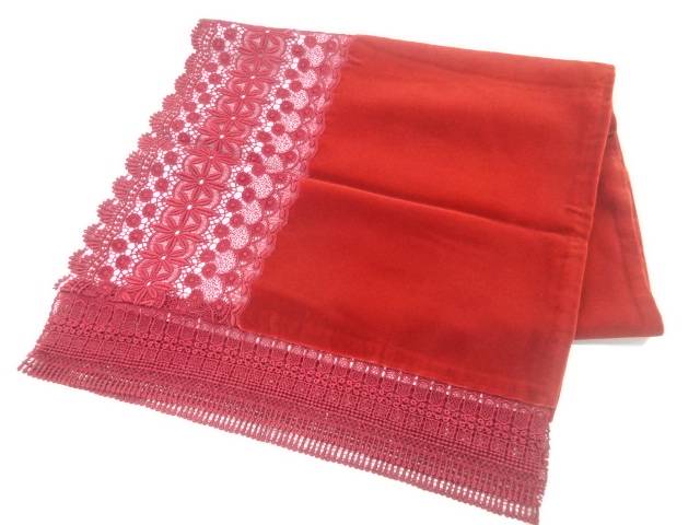 ビロードレース花模様ショール【中古】【着】 宗sou