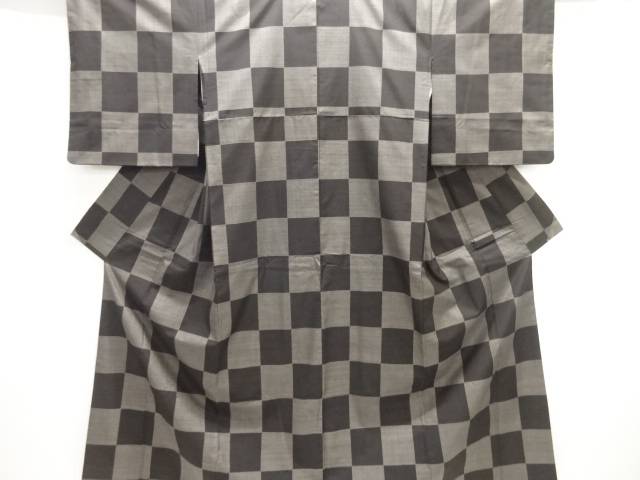 市松模様織り出し本場泥大島紬着物(7マルキ)【中古】【着】 宗souのサムネイル