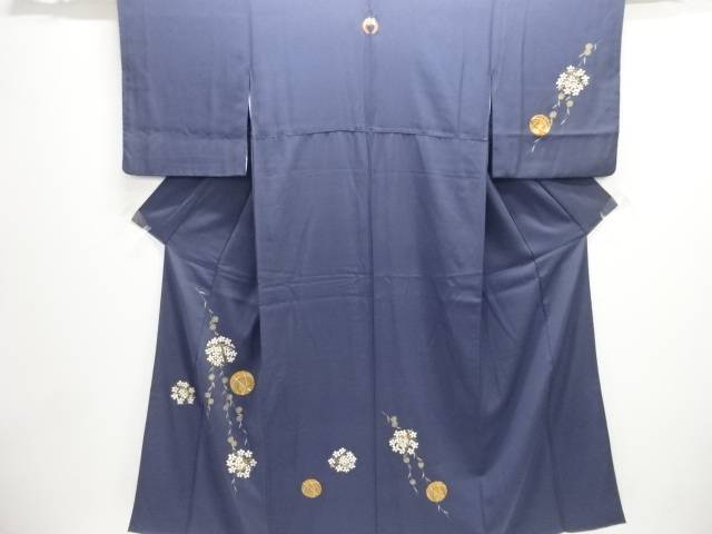 枝垂れ花に毬模様刺繍一つ紋訪問着【中古】【着】 宗sou