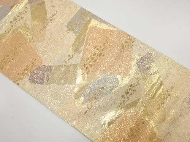 本金箔　色紙にのり散らし模様織り出し　袋帯【中古】【着】 宗sou