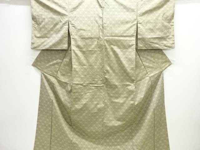 網目に花模様織出し西陣お召着物【中古】【着】 宗sou