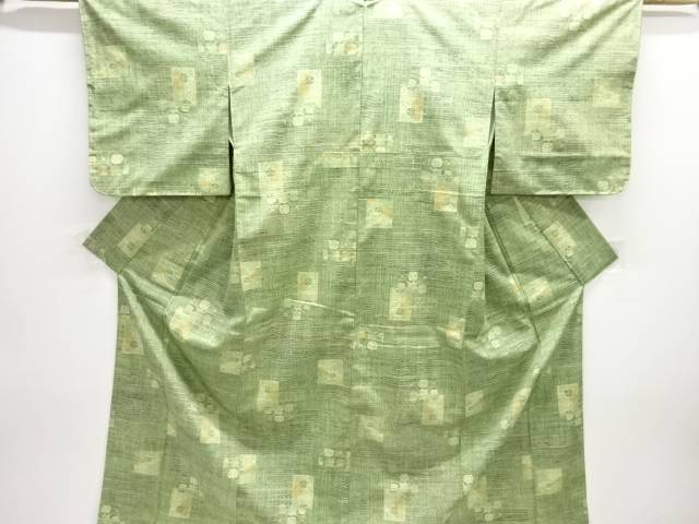 抽象模様織り出し手織り紬着物【中古】【着】 宗sou