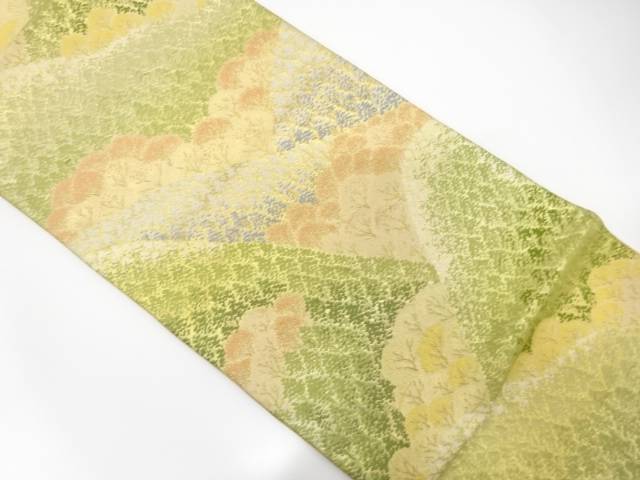 山並みに樹木模様織出し袋帯【中古】【着】 宗sou(4)