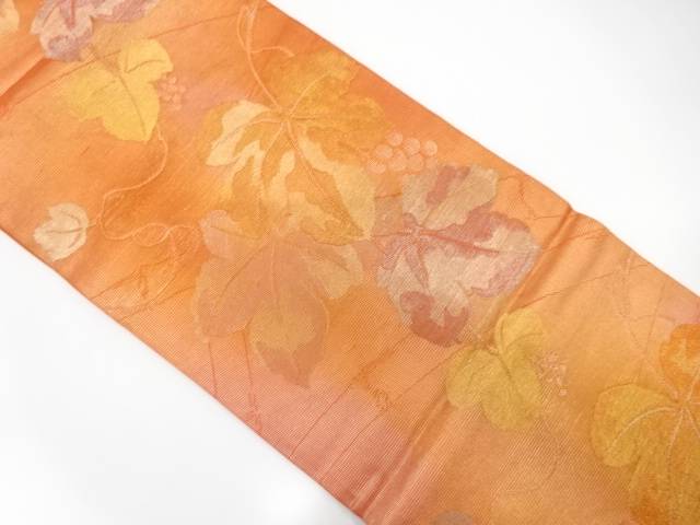 紗 葡萄模様織出し名古屋帯【中古】【着】 宗sou