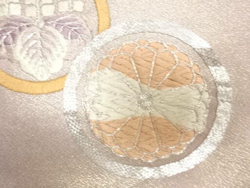 家紋模様刺繍袋帯(材料)【アンティーク】【中古】【着】 宗sou