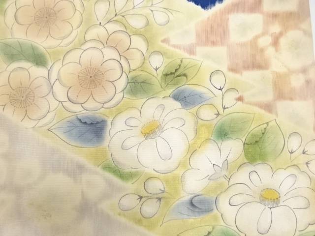 塩瀬　辻ヶ花模様開き名古屋帯（額縁仕立て）【アンティーク】【中古】【着】 宗sou