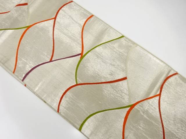 山並模様織り出し袋帯(材料)【アンティーク】【中古】【着】 宗sou