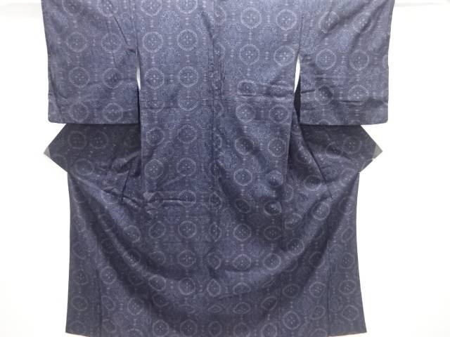 華紋蜀江紋織り出し手織り真綿小千谷紬着物【アンティーク】【中古】【着】 宗sou