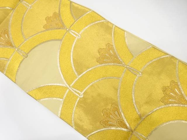 青海波に花模様織出し袋帯（材料）【アンティーク】【中古】【着】 宗sou