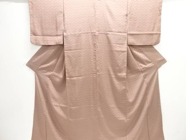 斜め格子に扇模様小紋着物【中古】【着】 宗sou