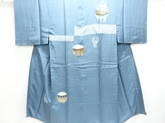 絞り茶道具模様男物長襦袢【アンティーク】【中古】【着】【図変わり】 宗sou