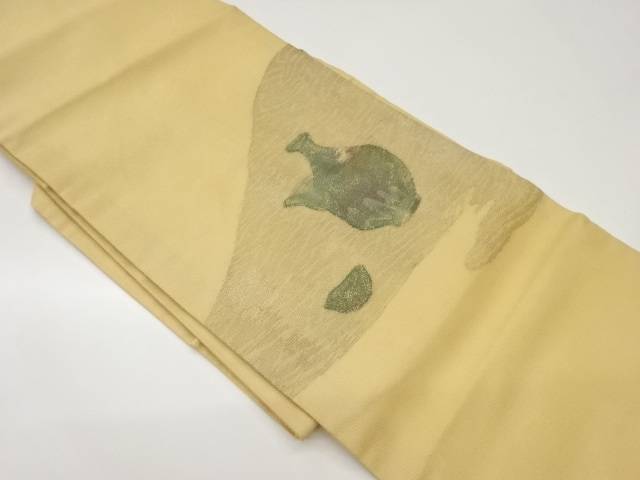 紗 紙布徳利に盃模様織出し名古屋帯【中古】【着】 宗sou