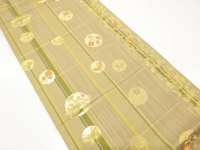 花更紗に蝶模様織り出し　袋帯【中古】【着】【袋帯】 宗sou(4)