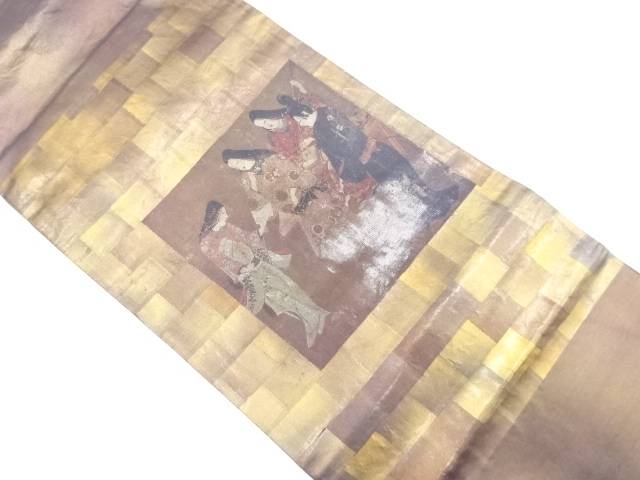 時代人物模様　名古屋帯【中古】【着】【名古屋帯】 宗sou