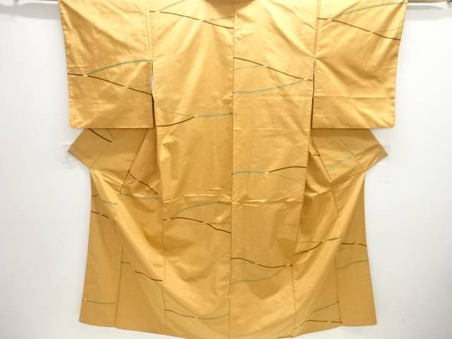 線描き模様織り出し手織り紬着物【中古】【着】【紬・お召し】 宗sou