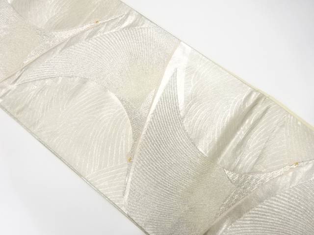 波に鶴模様織り出し袋帯(材料)【アンティーク】【中古】【着】【袋帯】 宗sou