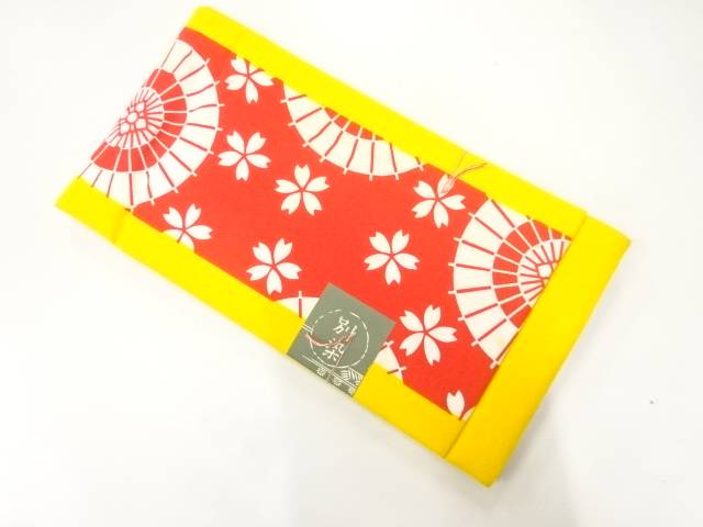 未使用品　番傘に桜模様半幅帯【着】【半幅帯】 宗sou
