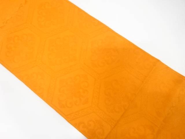 華紋に亀甲模様織り出し袋帯（材料）【アンティーク】【中古】【着】【袋帯】 宗sou