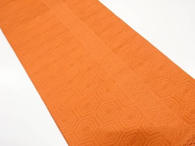 本場筑前博多　縞に亀甲模様織り出し　名古屋帯【中古】【着】【名古屋帯】 宗sou(4)